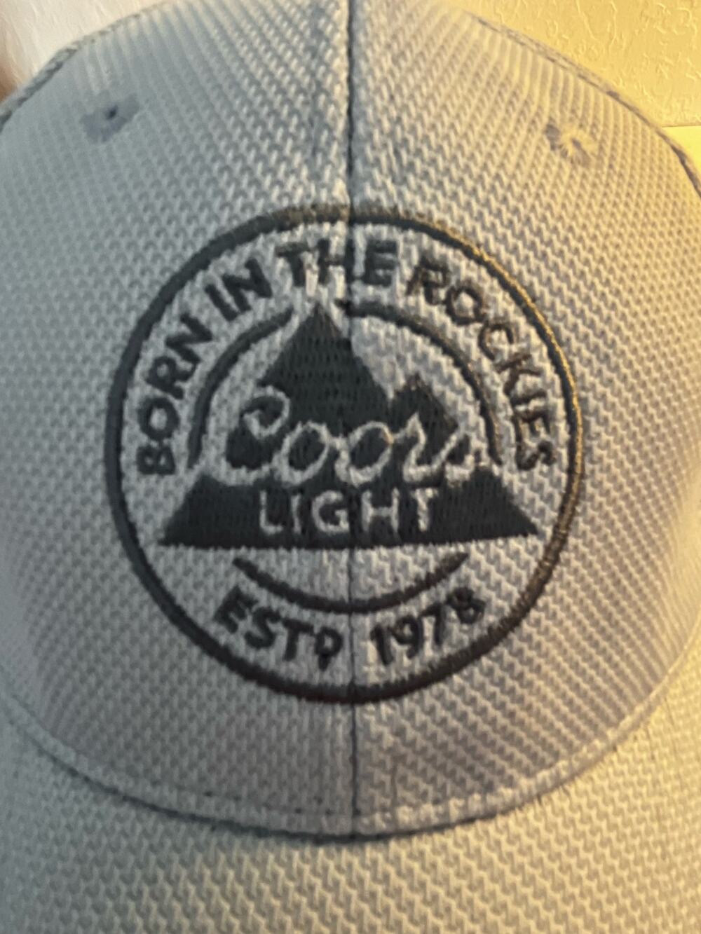 Coors Light hat Born in the Rockies Est 1978 Gray 5 Panel Flex Baseball Hat